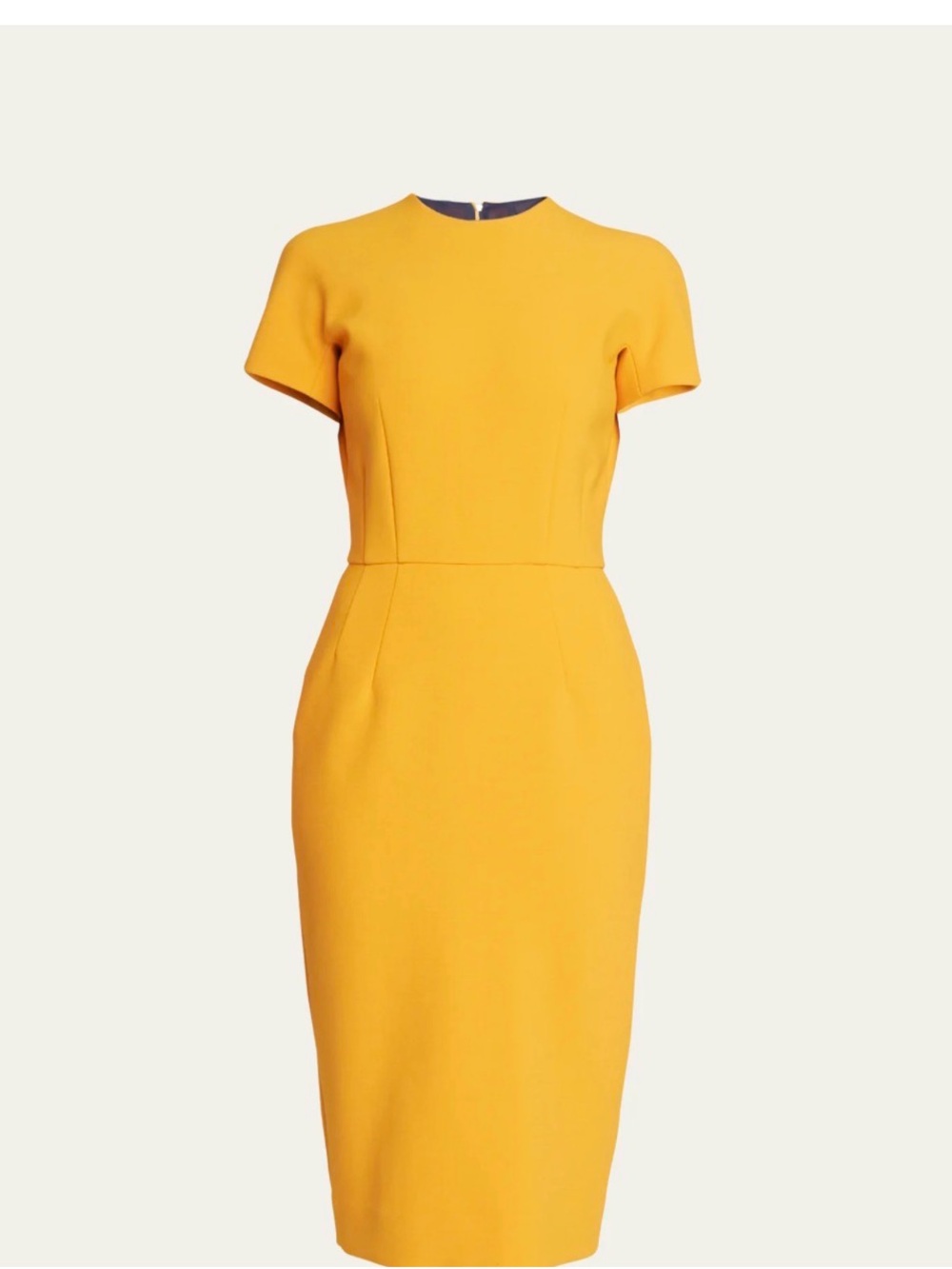 NWT Victoria Beckham fitted Yellow Midi Sheath Dress. Size 8 USA/12 UK